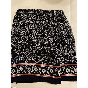 harold's women's navy/black floral skirt size 8